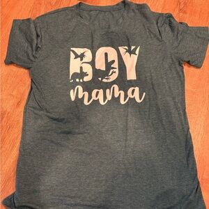 Boy Mama Graphic Tee - Charcoal Gray